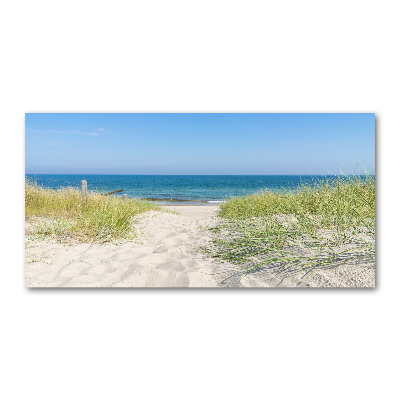 Glass wall art large Coastal dunes