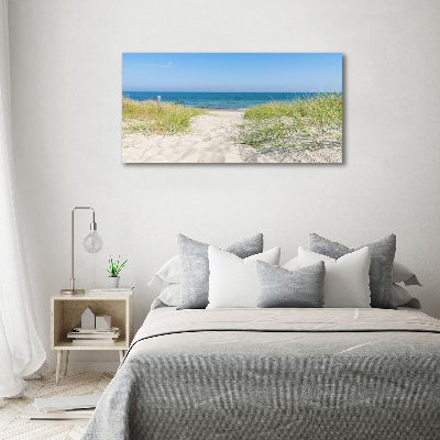 Glass wall art large Coastal dunes