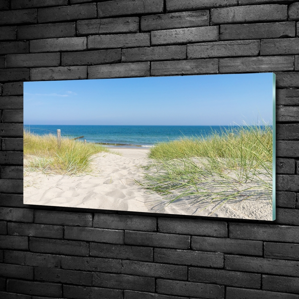 Glass wall art large Coastal dunes