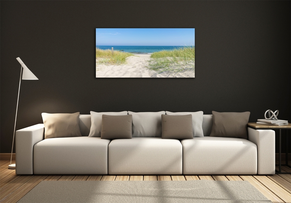 Glass wall art large Coastal dunes