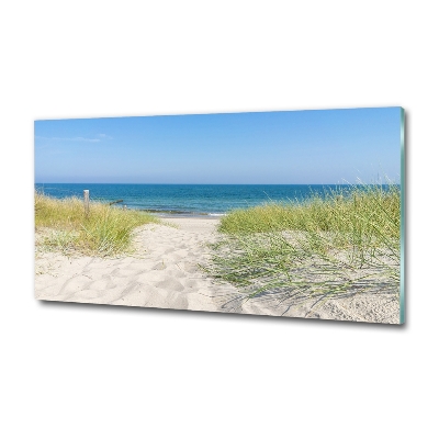 Glass wall art large Coastal dunes