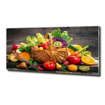 Wall art on glass Fruit vegetable basket