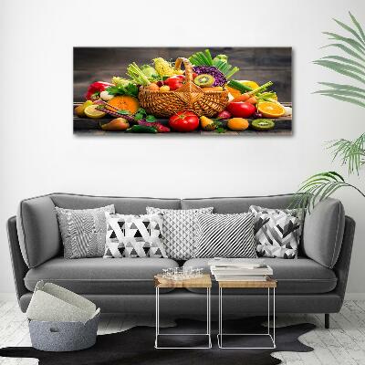 Wall art on glass Fruit vegetable basket