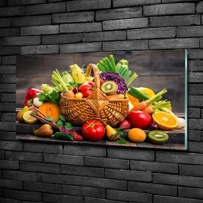 Wall art on glass Fruit vegetable basket