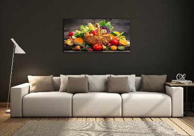 Wall art on glass Fruit vegetable basket