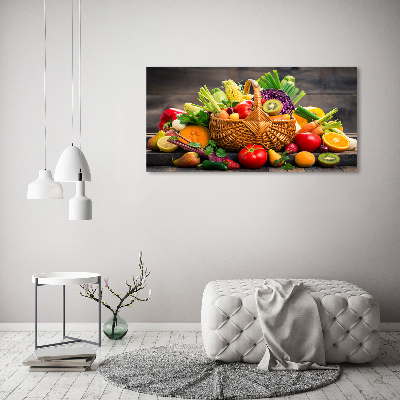 Wall art on glass Fruit vegetable basket