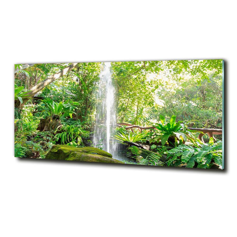 Glass wall art large Waterfall