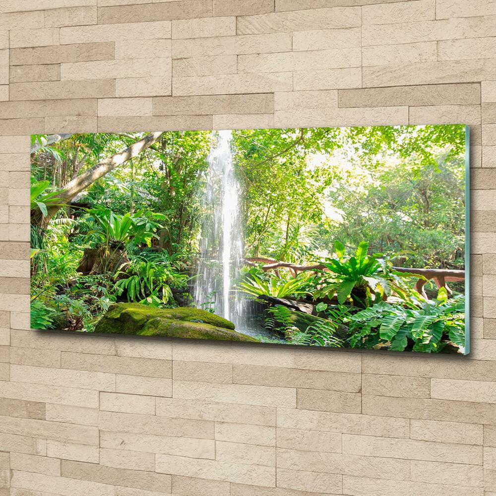 Glass wall art large Waterfall