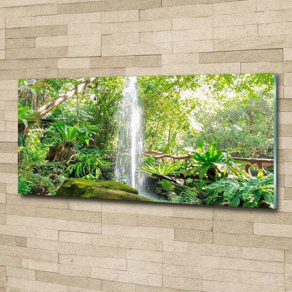 Glass wall art large Waterfall