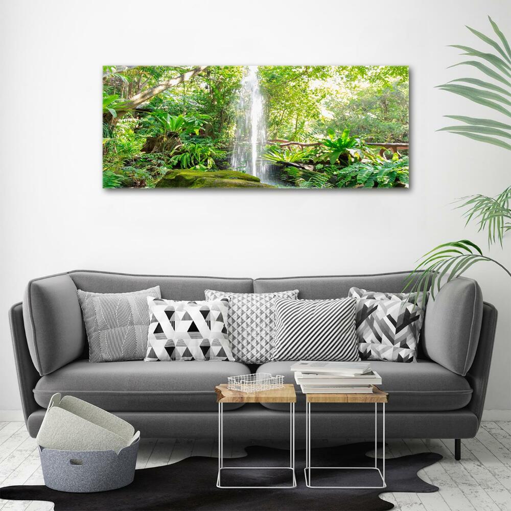 Glass wall art large Waterfall