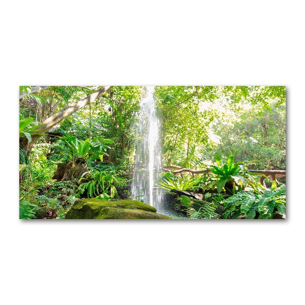 Glass wall art large Waterfall