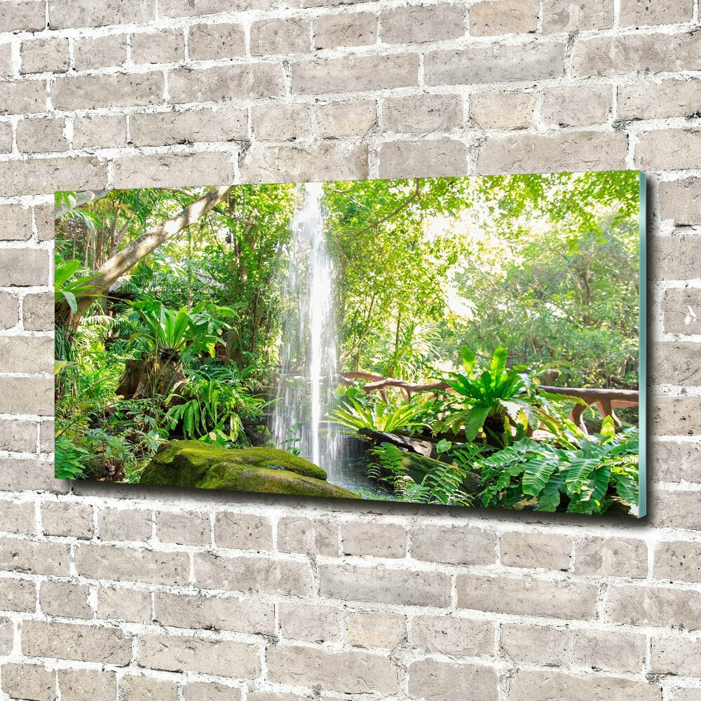 Glass wall art large Waterfall