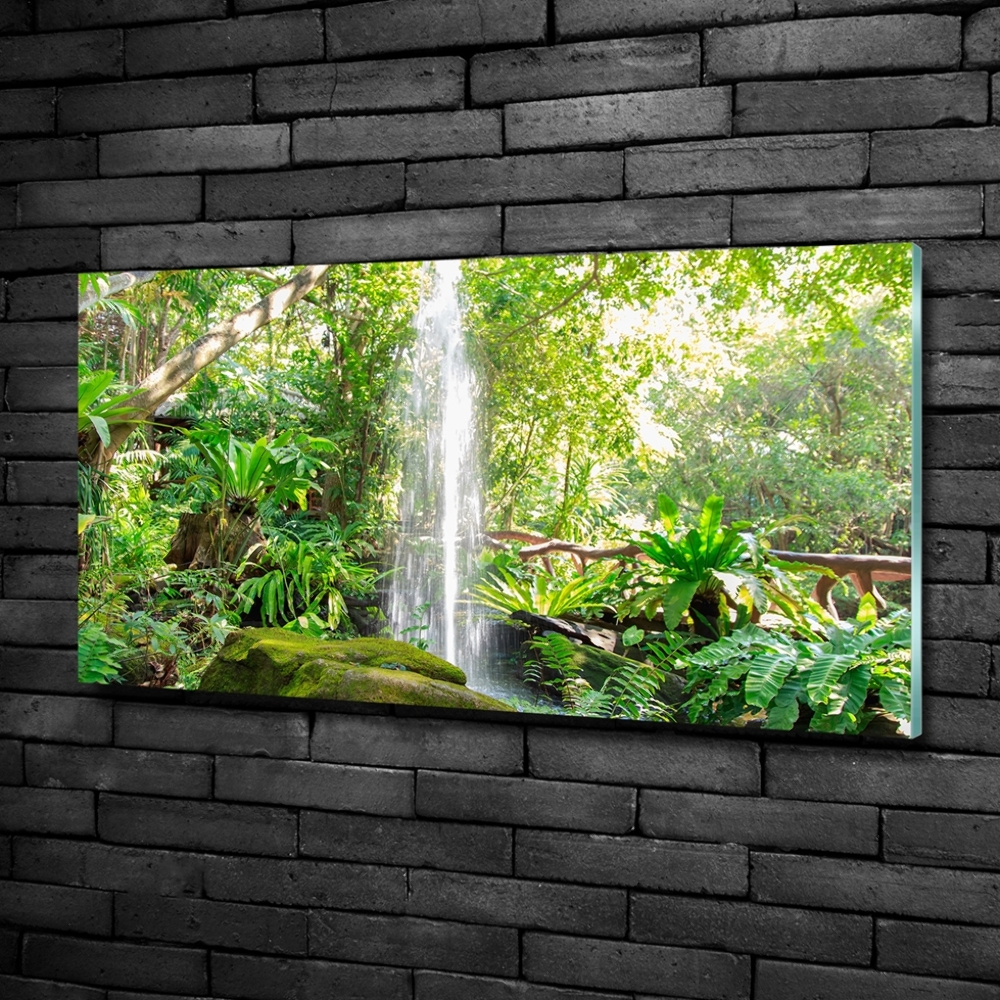 Glass wall art large Waterfall