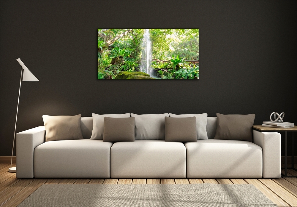 Glass wall art large Waterfall