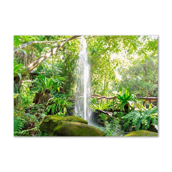 Glass wall art large Waterfall