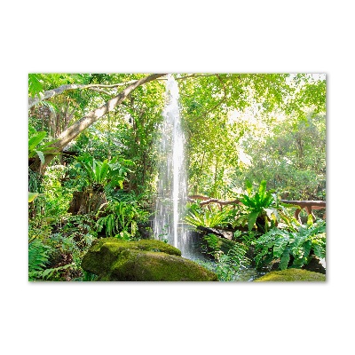 Glass wall art large Waterfall