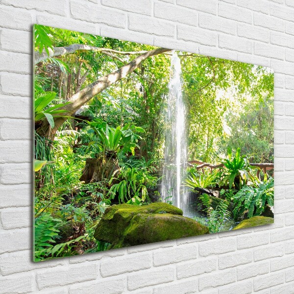 Glass wall art large Waterfall