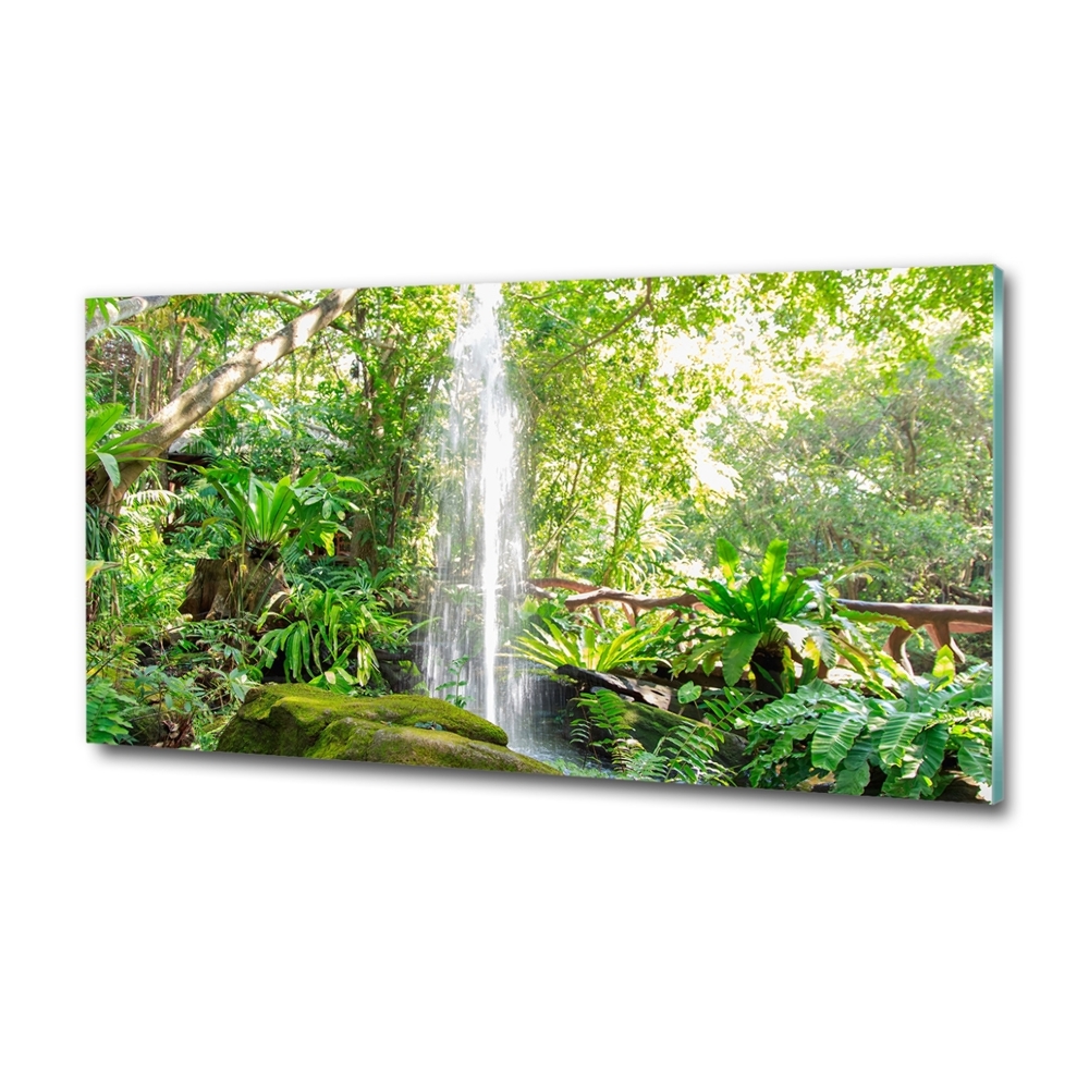 Glass wall art large Waterfall