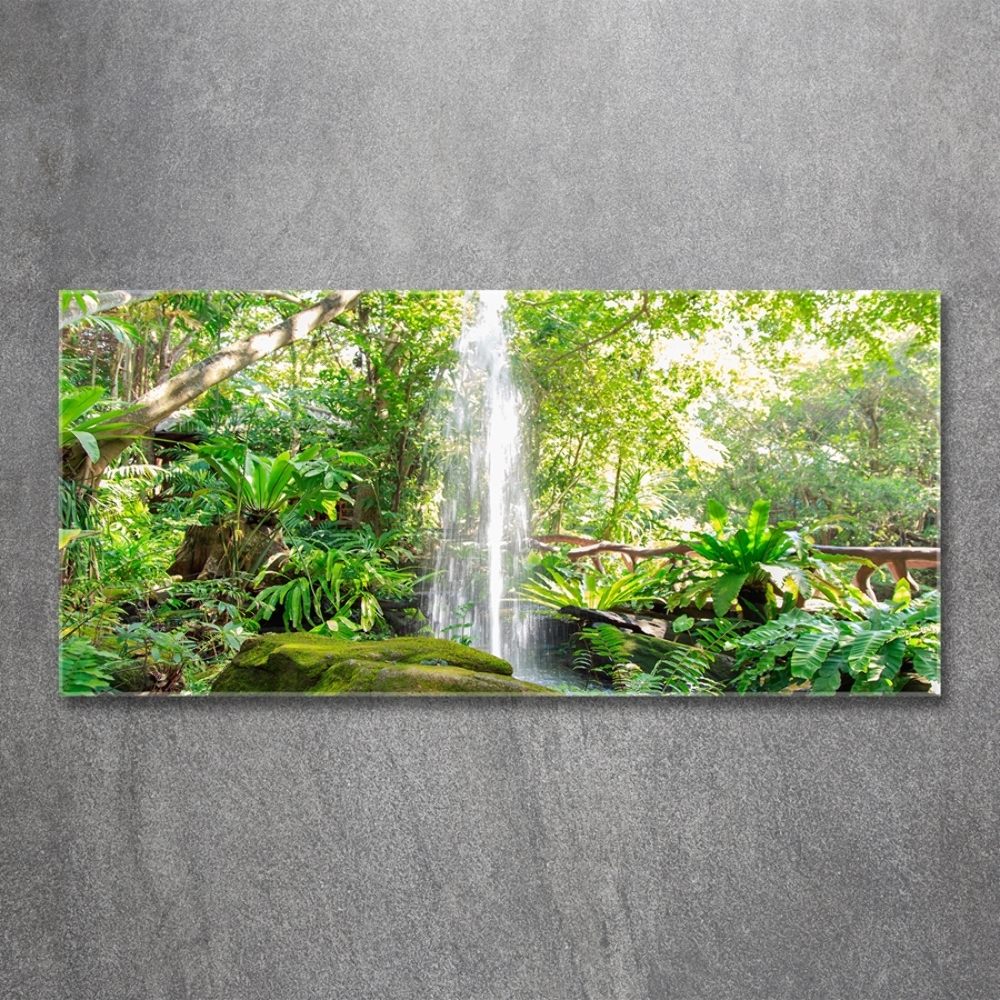 Glass wall art large Waterfall