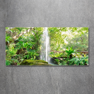 Glass wall art large Waterfall