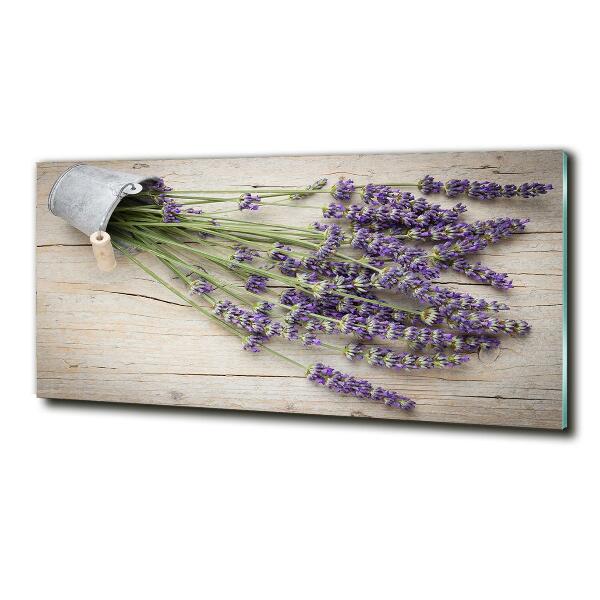 Wall art on glass Lavender in a pot