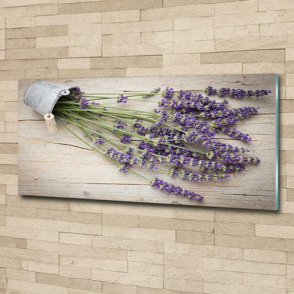 Wall art on glass Lavender in a pot