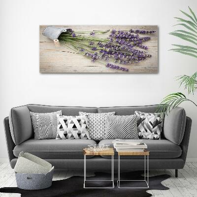 Wall art on glass Lavender in a pot