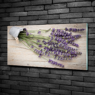 Wall art on glass Lavender in a pot