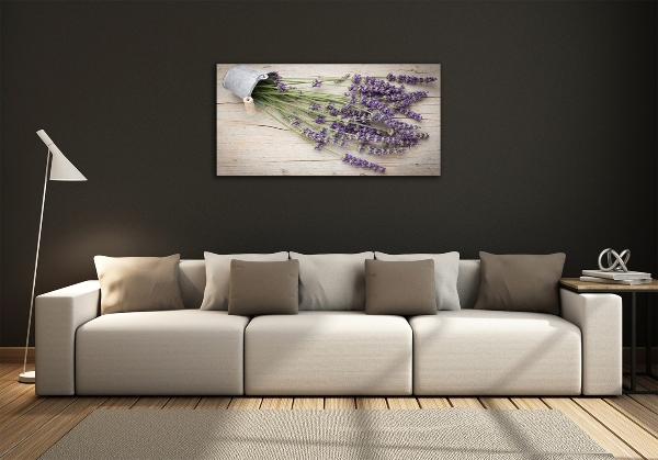 Wall art on glass Lavender in a pot