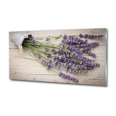 Wall art on glass Lavender in a pot