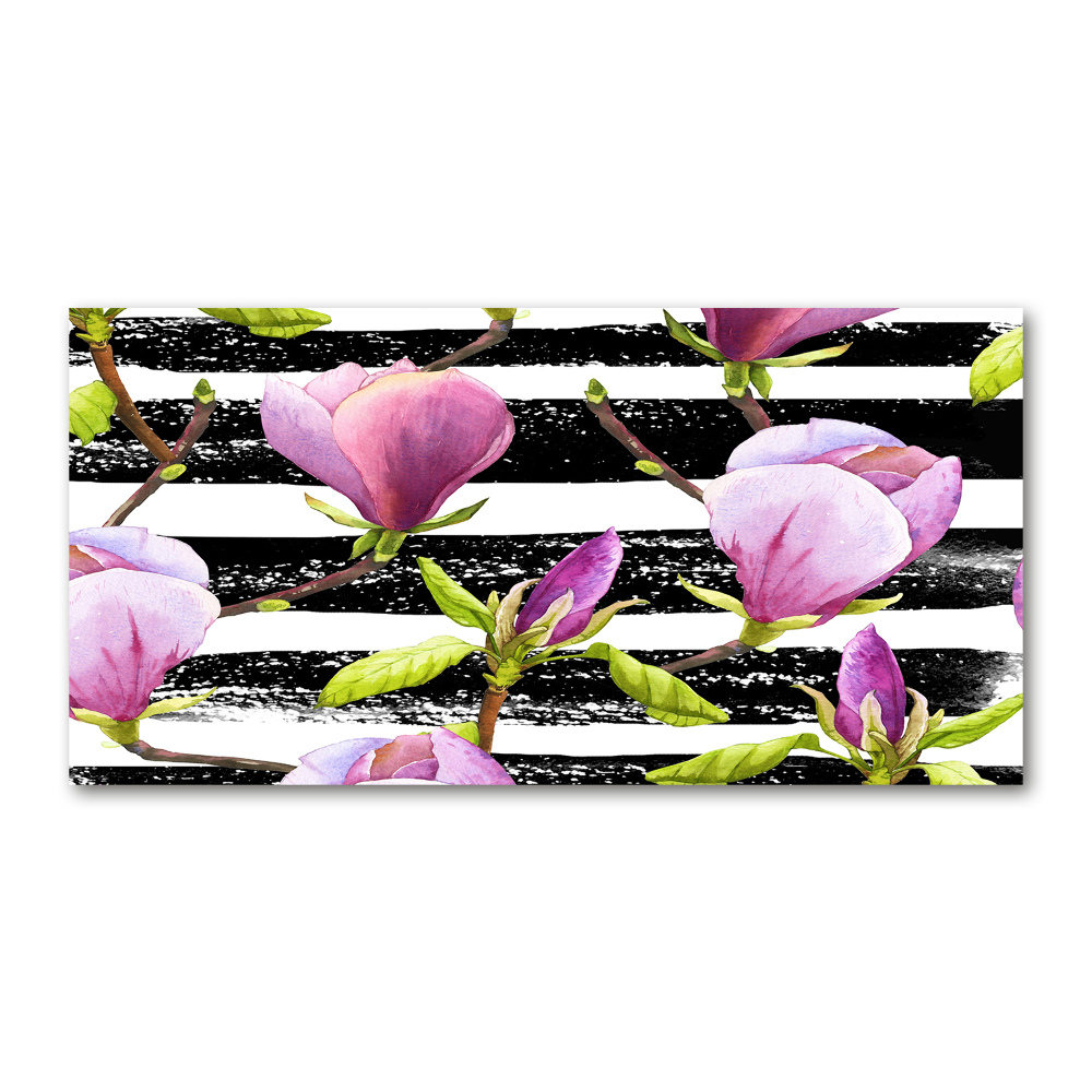 Photo printed on glass Magnolia stripes