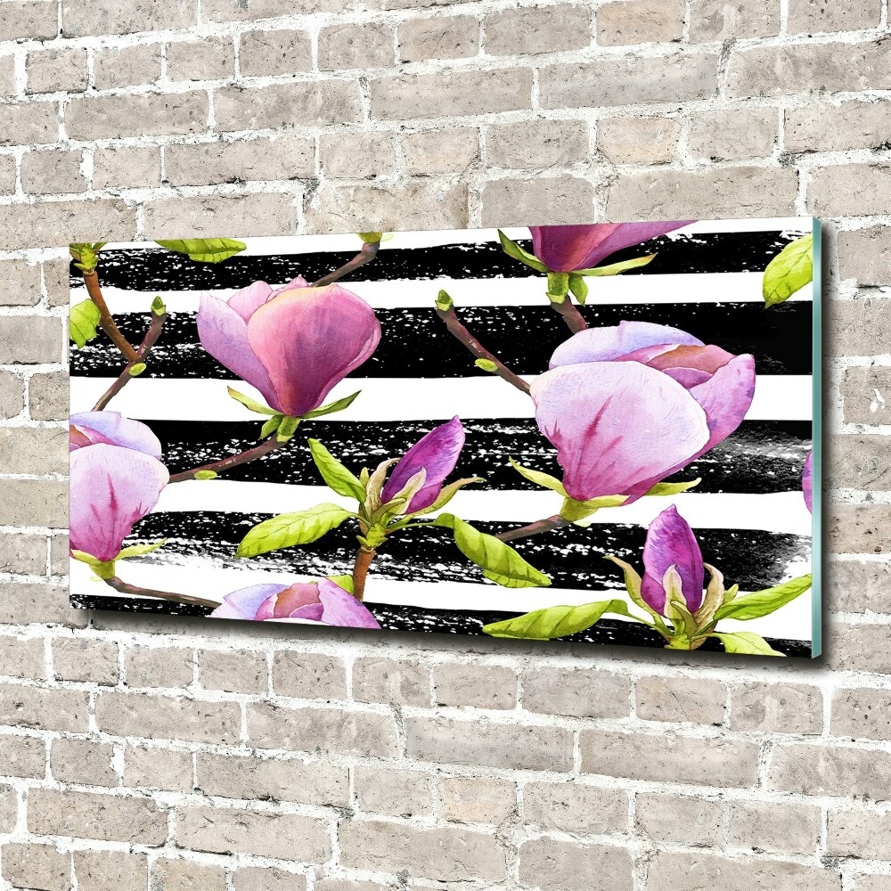 Photo printed on glass Magnolia stripes