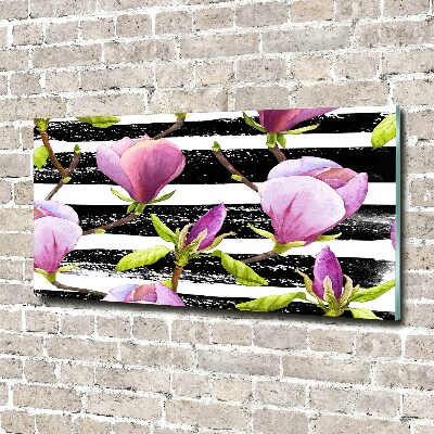 Photo printed on glass Magnolia stripes