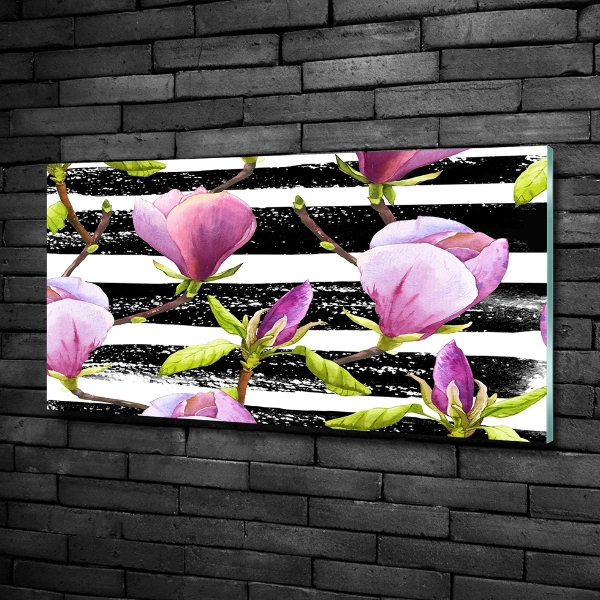 Photo printed on glass Magnolia stripes