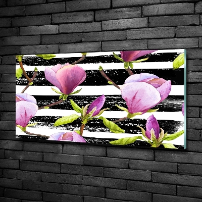 Photo printed on glass Magnolia stripes