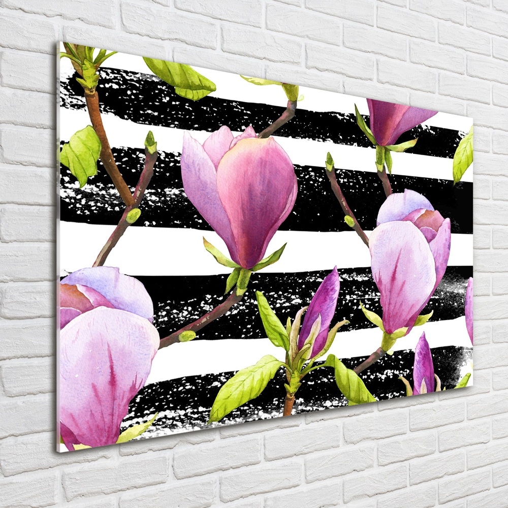 Photo printed on glass Magnolia stripes