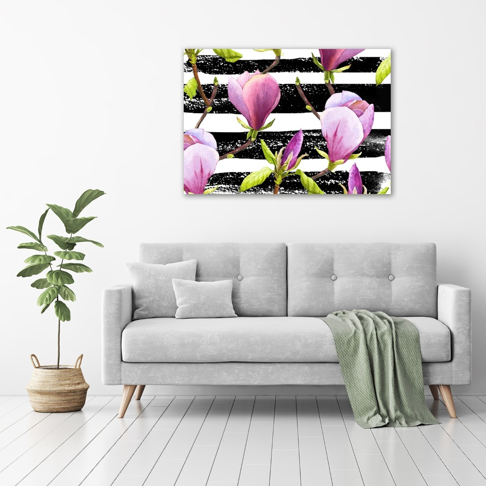 Photo printed on glass Magnolia stripes