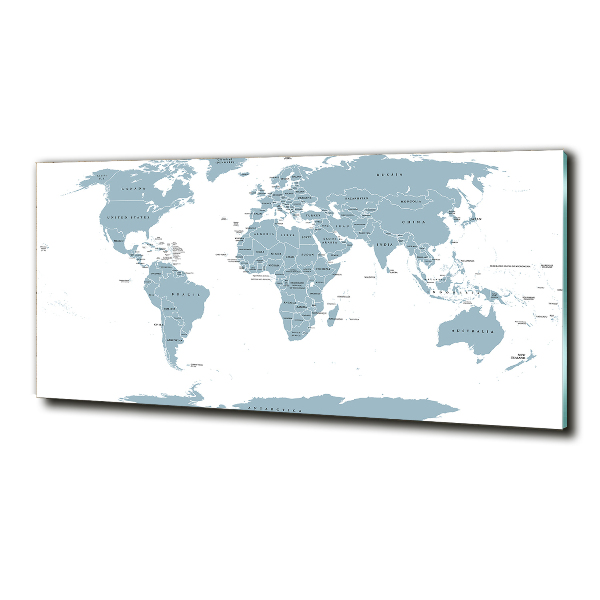 Glass wall art Political map