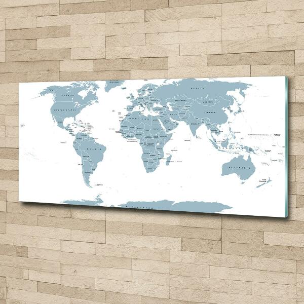 Glass wall art Political map