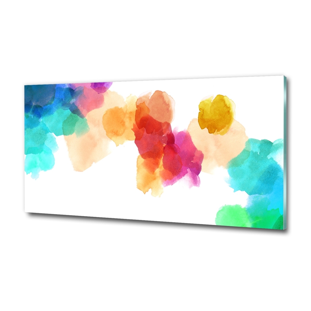 Glass wall art large Colorful spots