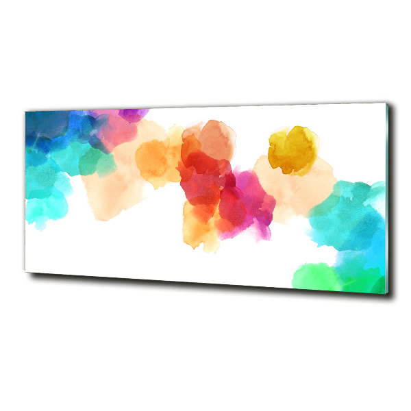 Glass wall art large Colorful spots