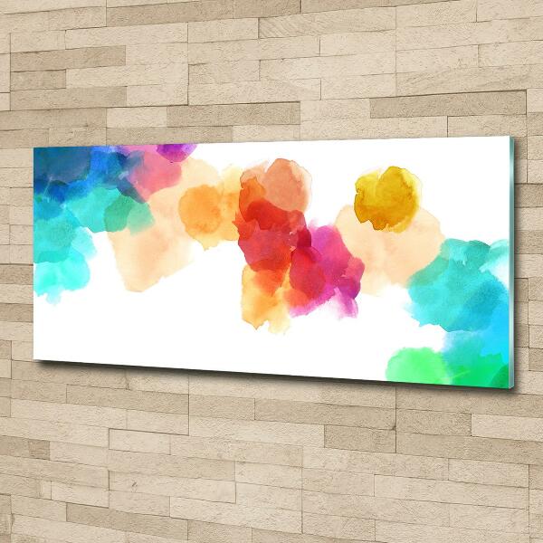 Glass wall art large Colorful spots