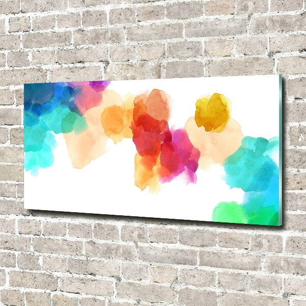 Glass wall art large Colorful spots