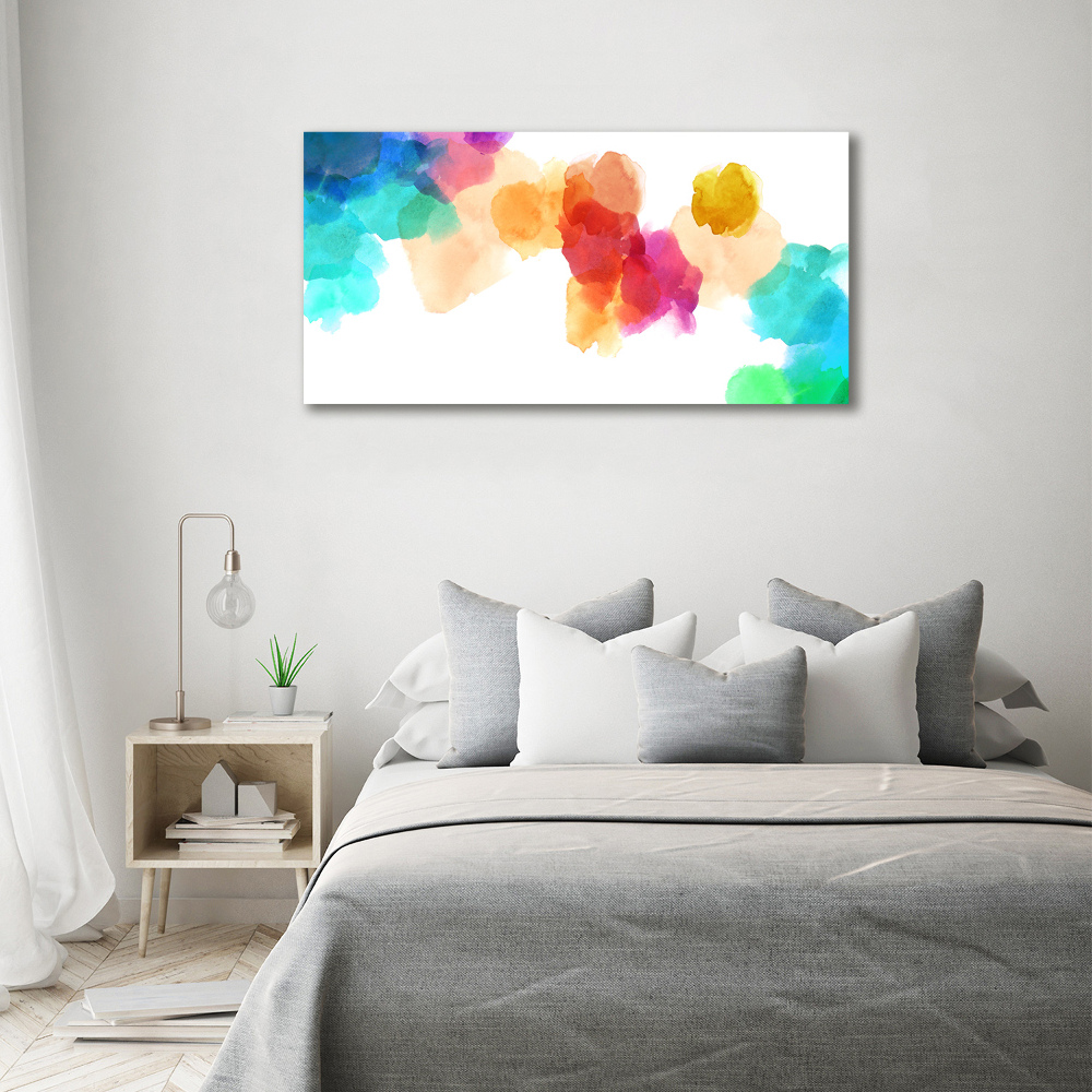 Glass wall art large Colorful spots