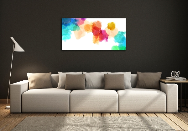 Glass wall art large Colorful spots