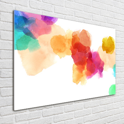 Glass wall art large Colorful spots