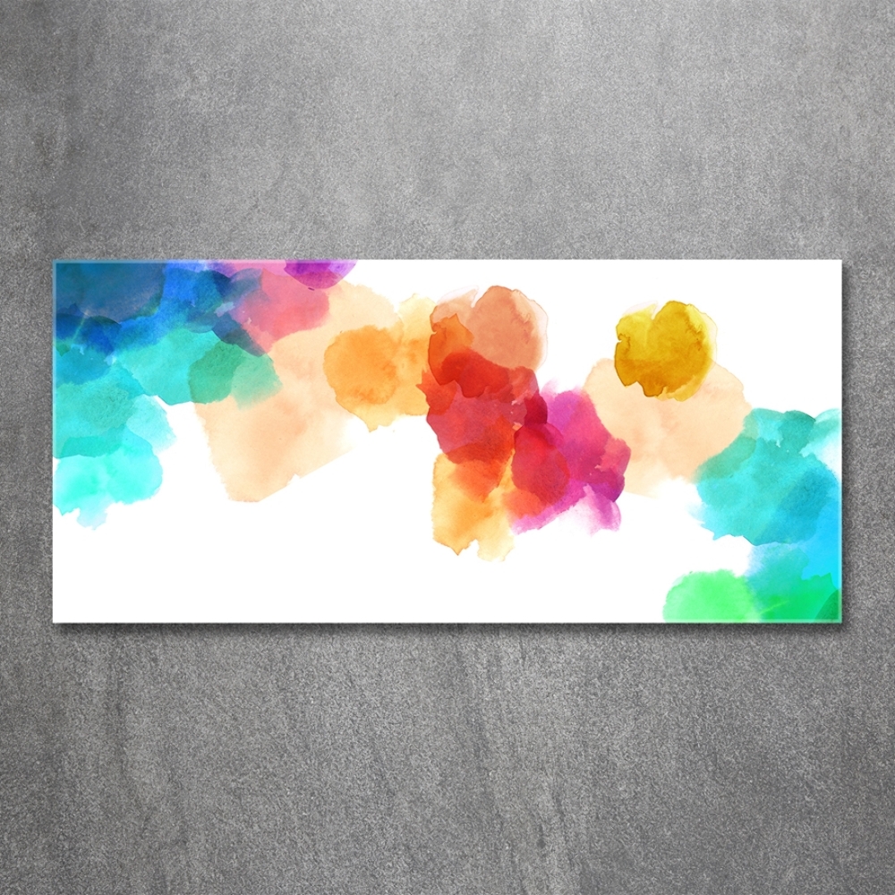 Glass wall art large Colorful spots