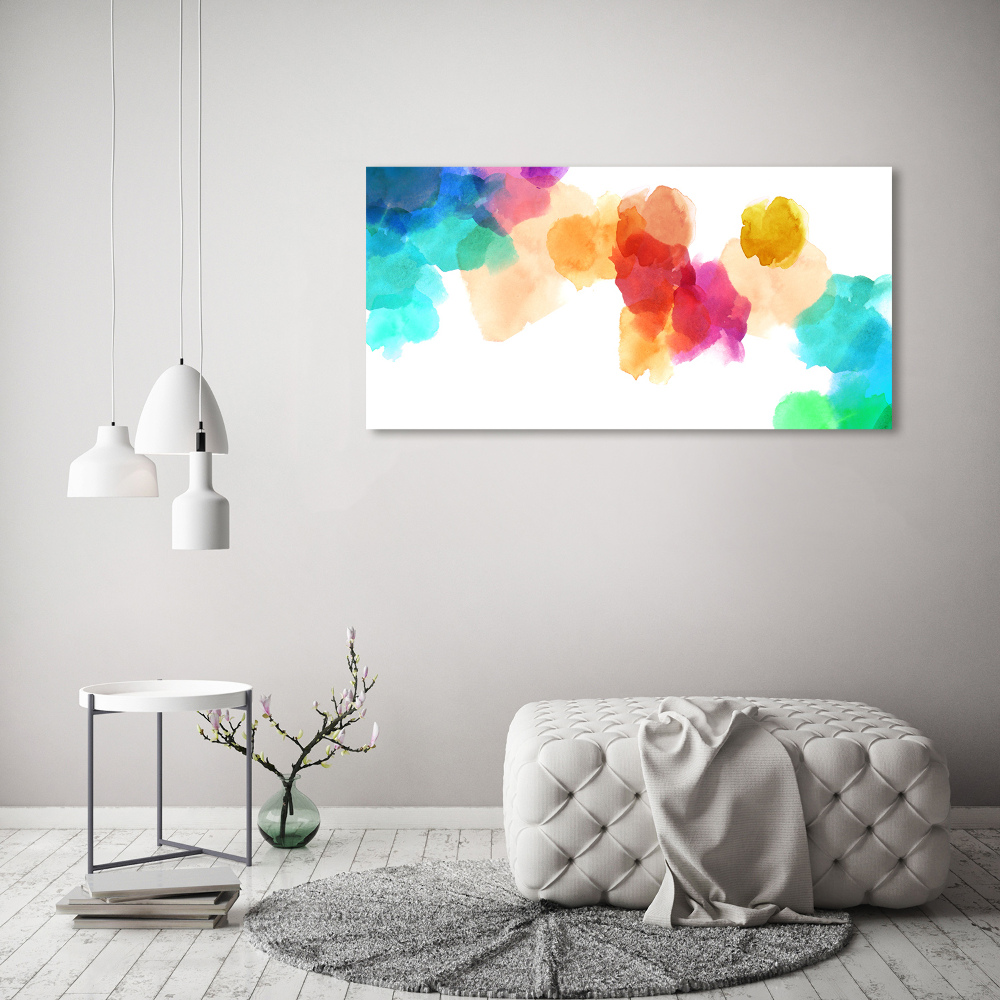 Glass wall art large Colorful spots