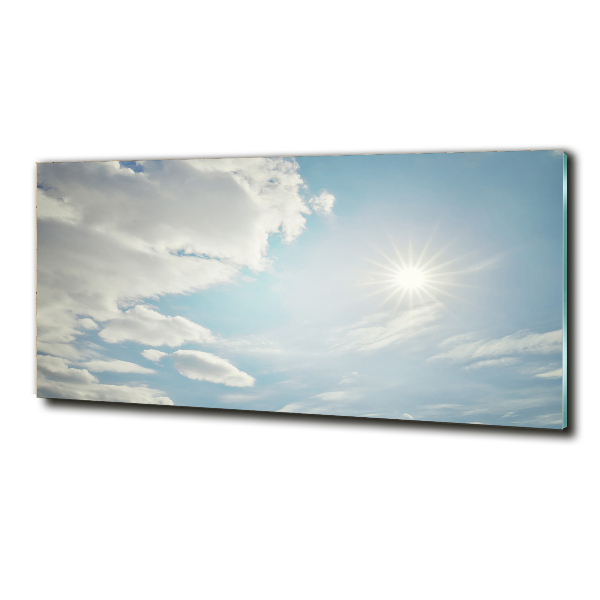 Glass wall art large Clouds in the sky