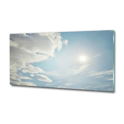 Glass wall art large Clouds in the sky